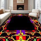 Red Yellow Purple Festive Gift Border Rug