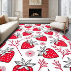 Crimson Strawberry Twig Burst Rug