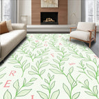Alphabetical Green Vine Swirls Rug