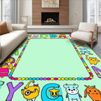 Children's Alphabet Creatures Border Rug