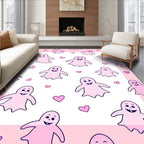 Pink Ghost Hearts Fun Repeat Rug