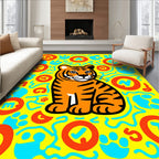 Playful Tiger Paw Print Alphabet Fun Rug