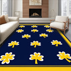 Navy Yellow Clover Garland Rug