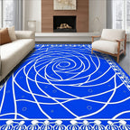 Vibrant Cobalt Swirl Medallion Rug