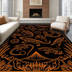 Orange Reptile Skeleton Assortment Rug