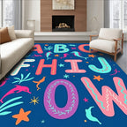 Oceanic Alphabet Marine Life Rug