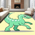 Green Cartoon Dinosaur Roaring Rug