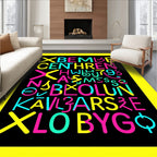 Vibrant Typographic Alphabet Explosion Rug