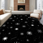 Cosmic White Star Scattered Night Rug