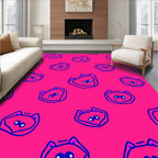 Playful Pink Duo Tone Animal Faces Rug