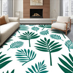 Deep Green Tropical Leaf Canopy Rug
