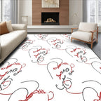 Abstract Figure Face Line Art Rug