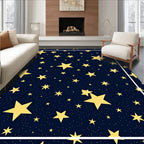 Golden Stars Night Sky Rug