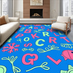 Colorful Alphabet Ocean Creatures Rug