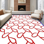 Bold Red Organic Connectors Rug