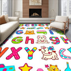 Childrens Alphabet Fun Colorful Characters Rug