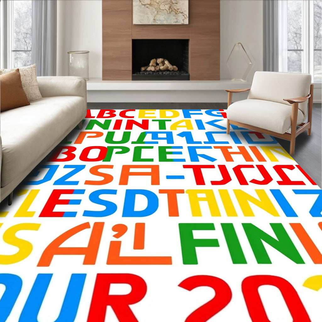 Bright Alphabet Blocks Composition Rug