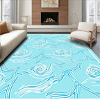 Whimsical Blue Snail Swirl Rug