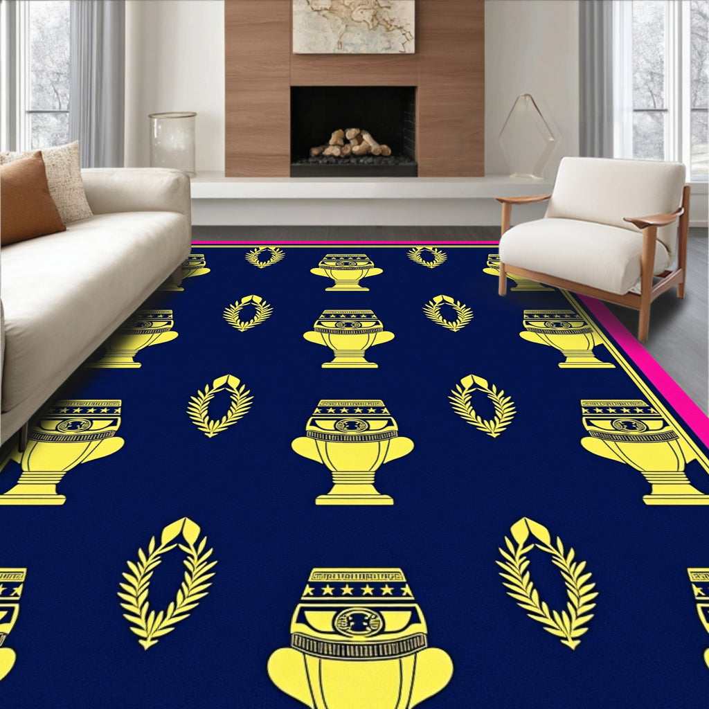 Golden Trophy Laurel Navy Rug