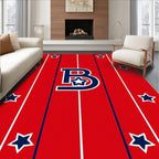 Bold Blue Star Striped Letter B Rug