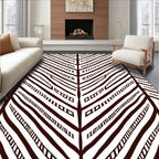 Dark Brown Abstract Chevron Lines Rug
