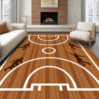 Wooden Court Players Silhouette Rug