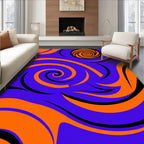 Vibrant Swirls in Purple Orange Rug