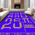 Vibrant Geometric Yellow Line Art Rug