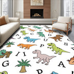 Playful Dinosaur Alphabet Fun Rug