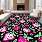 Hot Pink Strawberry Floral Delight Rug