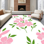 Sweet Pink Bunny Floral Arrangement Rug