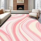 Pink Swirl Marbled Abstract Rug