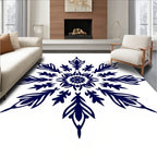 Deep Indigo Starburst Mandala Rug
