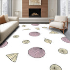 Pale Pink Yellow Shell Scatter Rug
