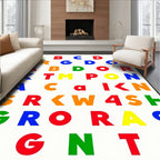 Bold Alphabet Collage Primary Colors Rug
