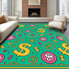 Playful Dollar Coin Scatter Rug