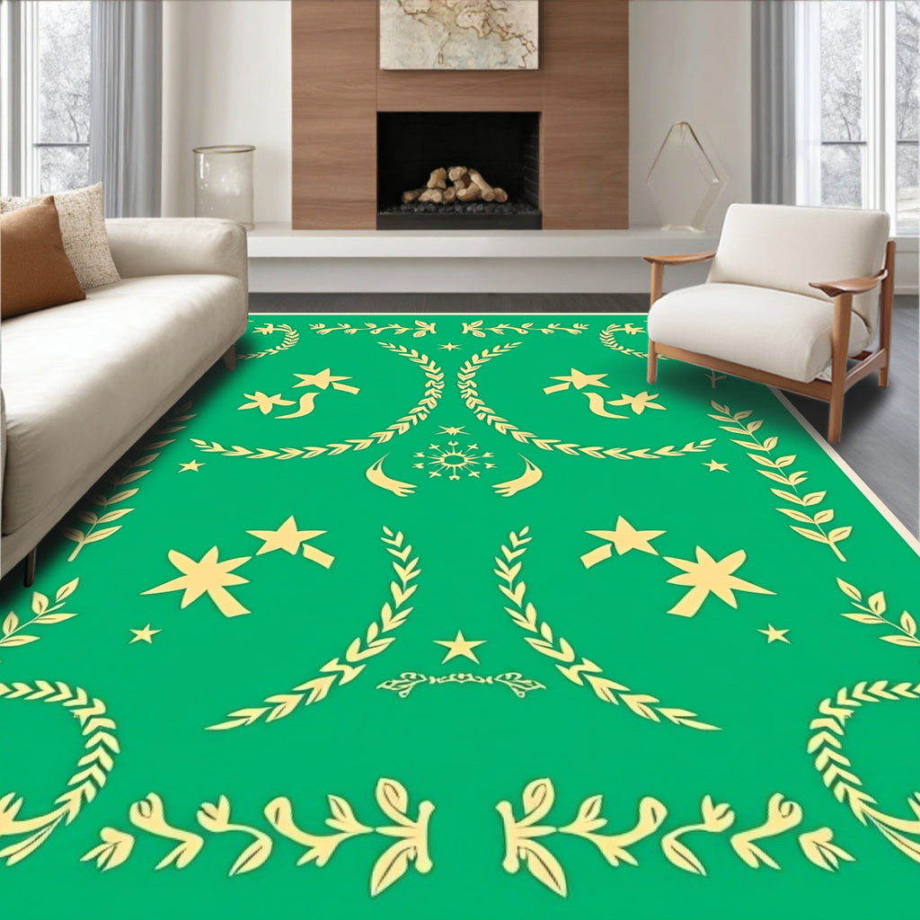 Golden Stars Laurel Wreath Garden Rug