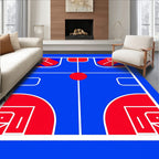 Bold Blue Red Court Lines Rug