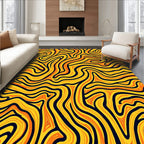 Bold Yellow Orange Swirl Rug