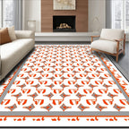 Geometric Orange Gray Diamond Trail Rug