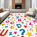 Retro Alphabet and Stars Scatter Rug