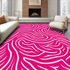 Vibrant Hot Pink Swirl Stripe Rug