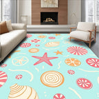 Coral Starfish Citrus Circles Rug