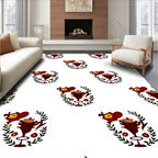Crimson Laurel Trophy Emblem Rug
