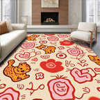 Cheeky Cheetah Floral Sketch Cream Rug