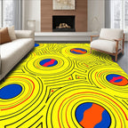 Vibrant Yellow Concentric Circles Rug
