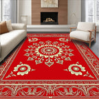 Red Golden Sun Floral Medallion Rug
