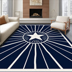 Navy White Radiant Star Burst Rug