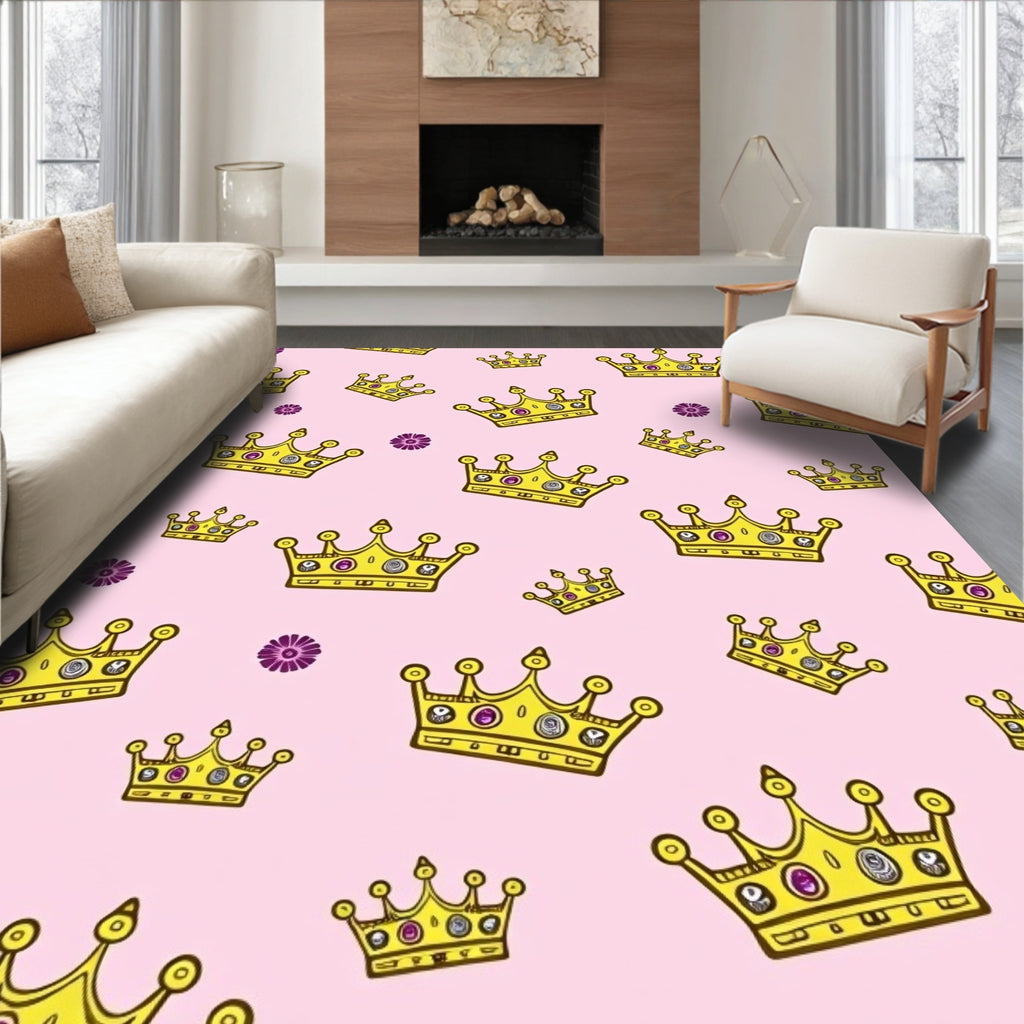 Golden Crown Pink Floral Repeat Rug