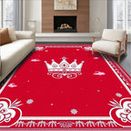 Crimson Crown Floral Border Rug